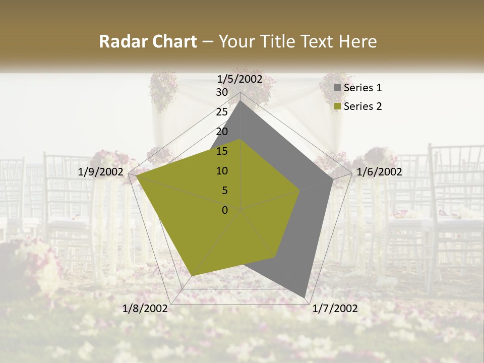 A Wedding Ceremony On The Beach With Flowers PowerPoint Template