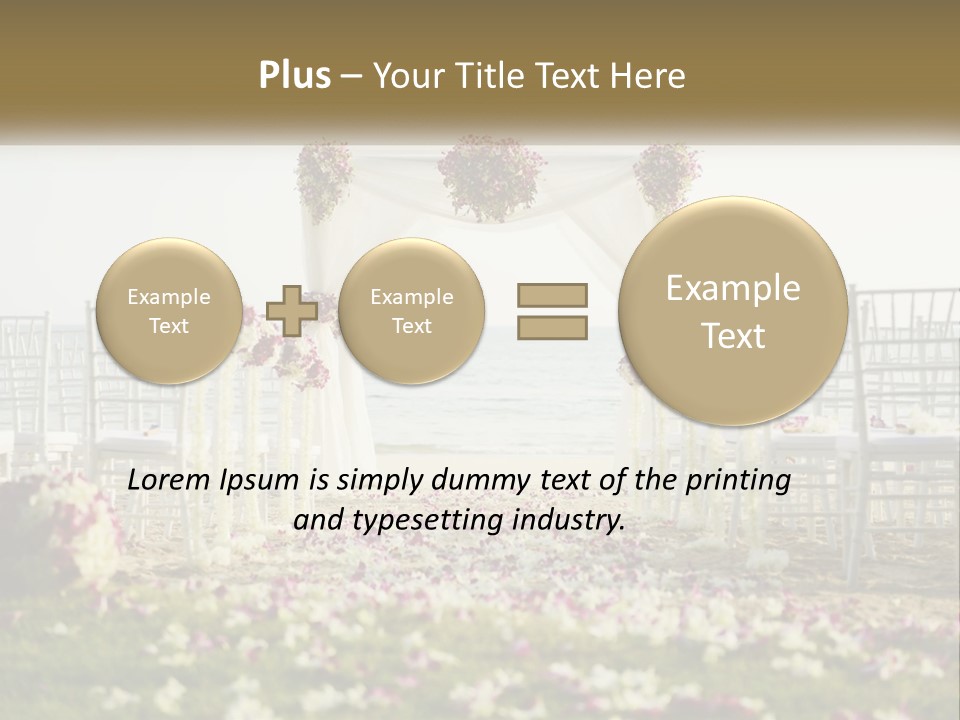 A Wedding Ceremony On The Beach With Flowers PowerPoint Template