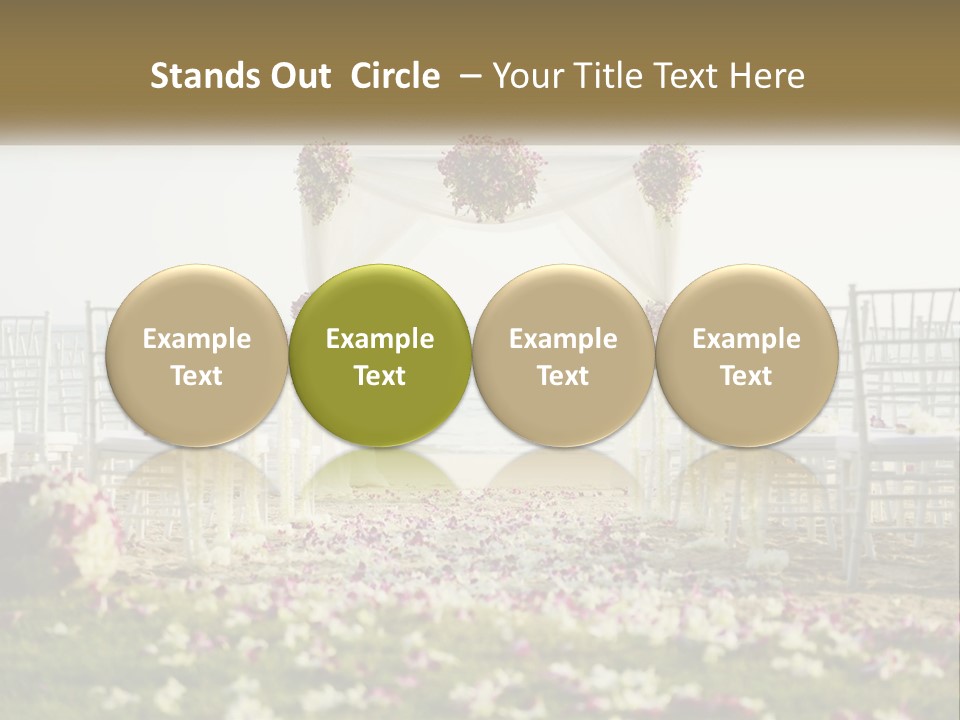 A Wedding Ceremony On The Beach With Flowers PowerPoint Template