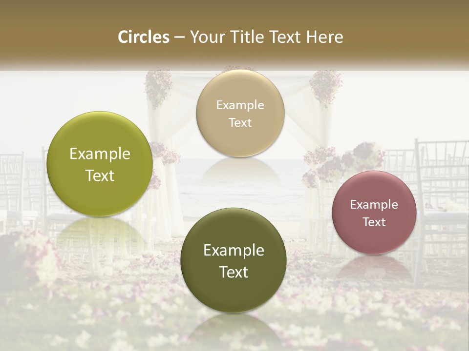 A Wedding Ceremony On The Beach With Flowers PowerPoint Template