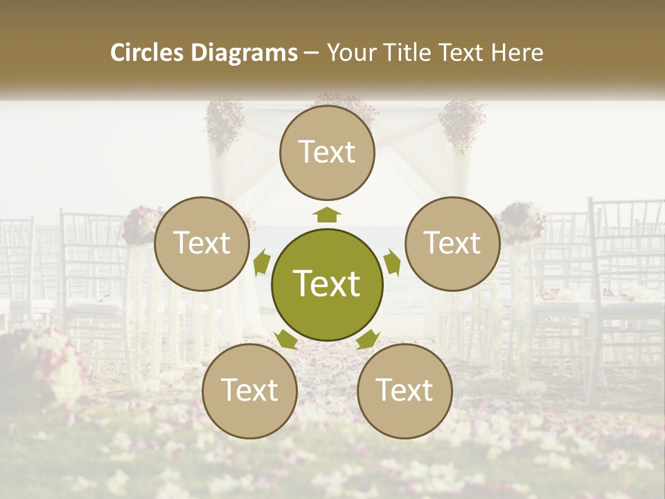 A Wedding Ceremony On The Beach With Flowers PowerPoint Template