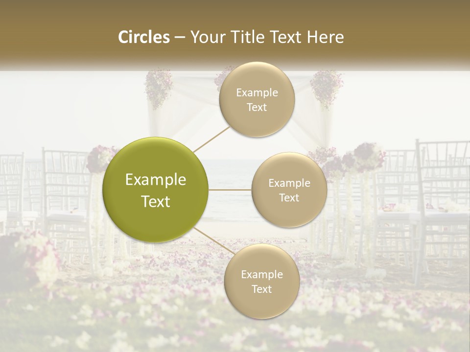 A Wedding Ceremony On The Beach With Flowers PowerPoint Template