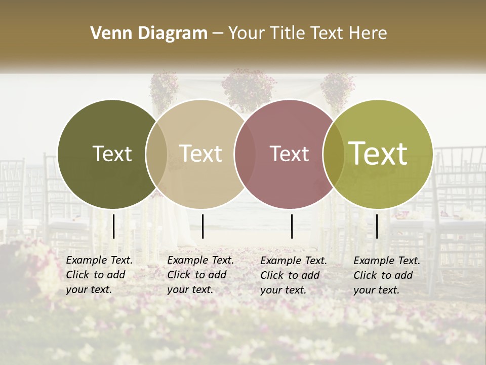 A Wedding Ceremony On The Beach With Flowers PowerPoint Template