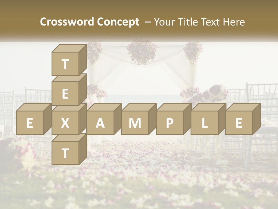 A Wedding Ceremony On The Beach With Flowers PowerPoint Template