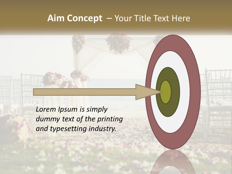 A Wedding Ceremony On The Beach With Flowers PowerPoint Template