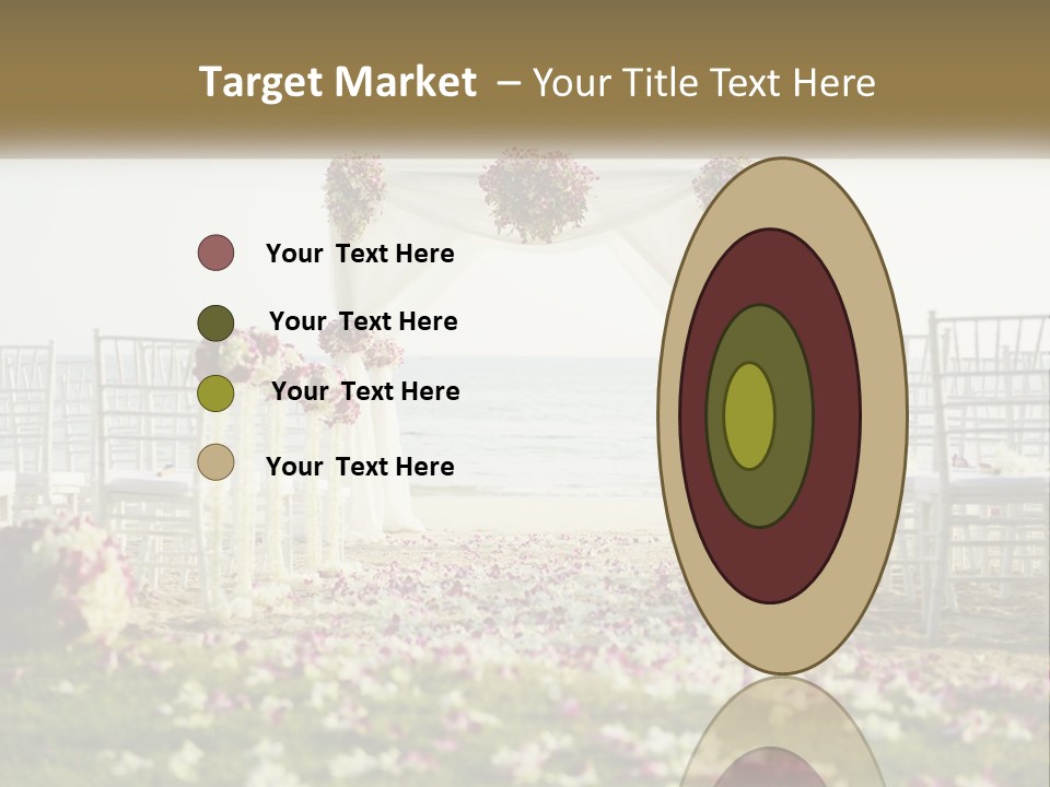 A Wedding Ceremony On The Beach With Flowers PowerPoint Template