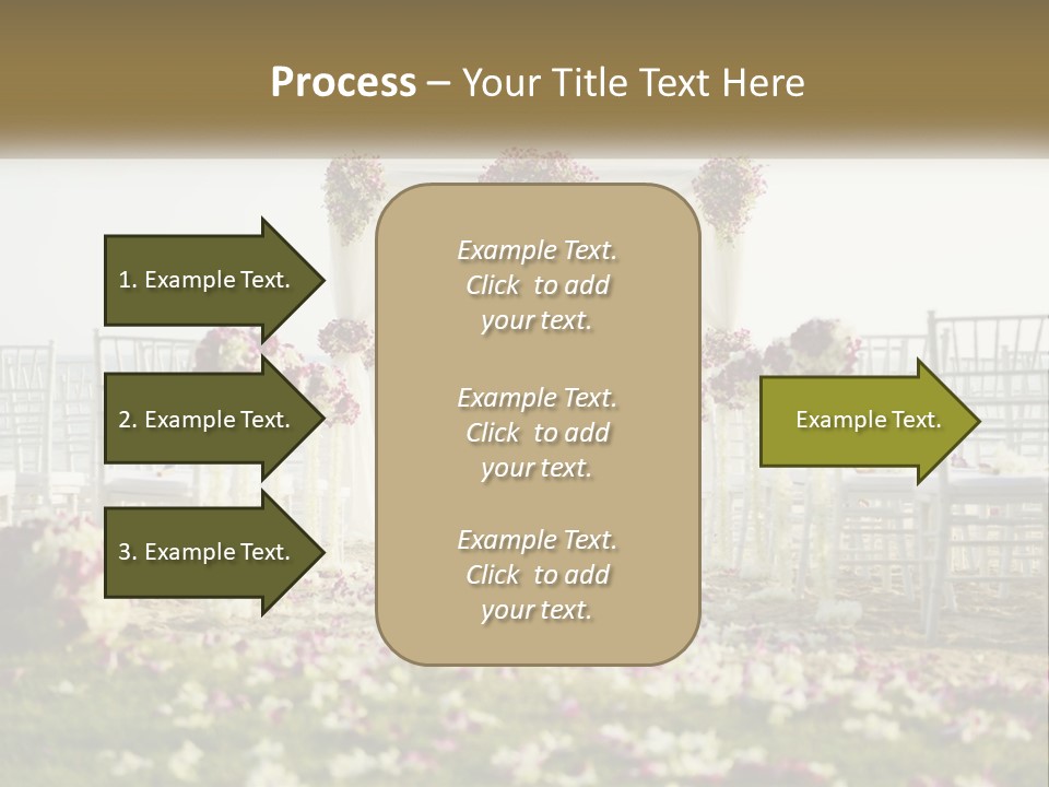 A Wedding Ceremony On The Beach With Flowers PowerPoint Template