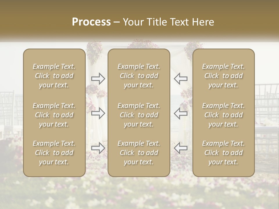 A Wedding Ceremony On The Beach With Flowers PowerPoint Template