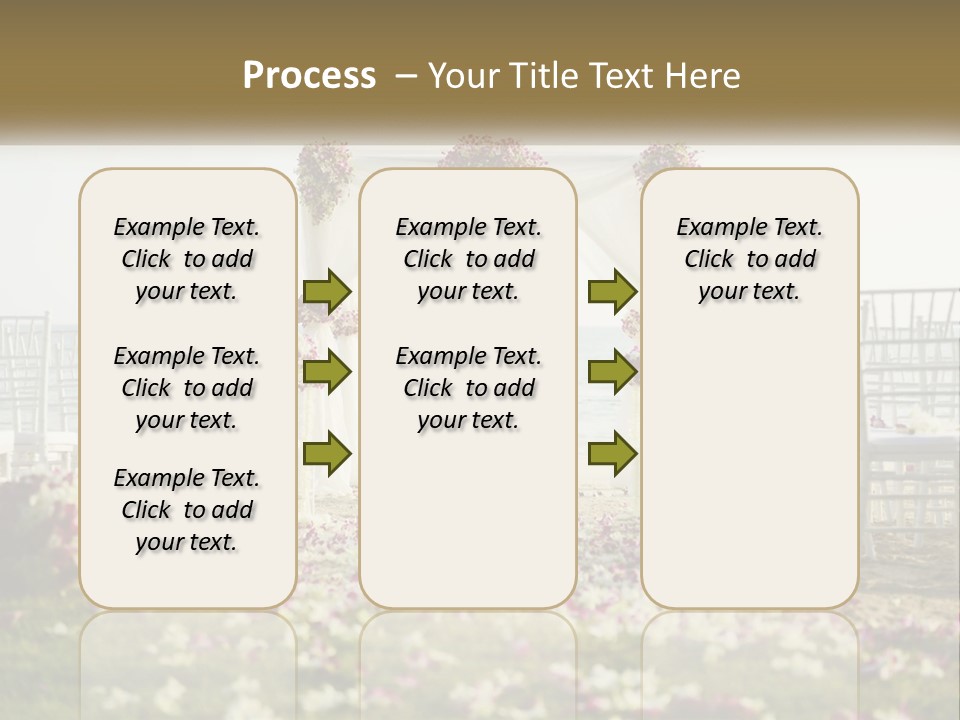 A Wedding Ceremony On The Beach With Flowers PowerPoint Template