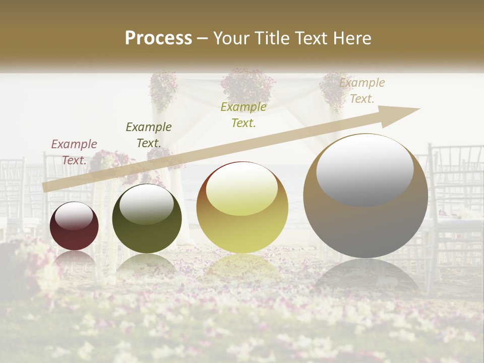 A Wedding Ceremony On The Beach With Flowers PowerPoint Template