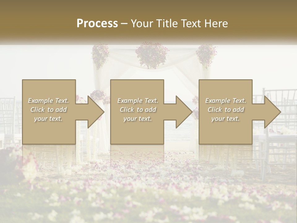 A Wedding Ceremony On The Beach With Flowers PowerPoint Template