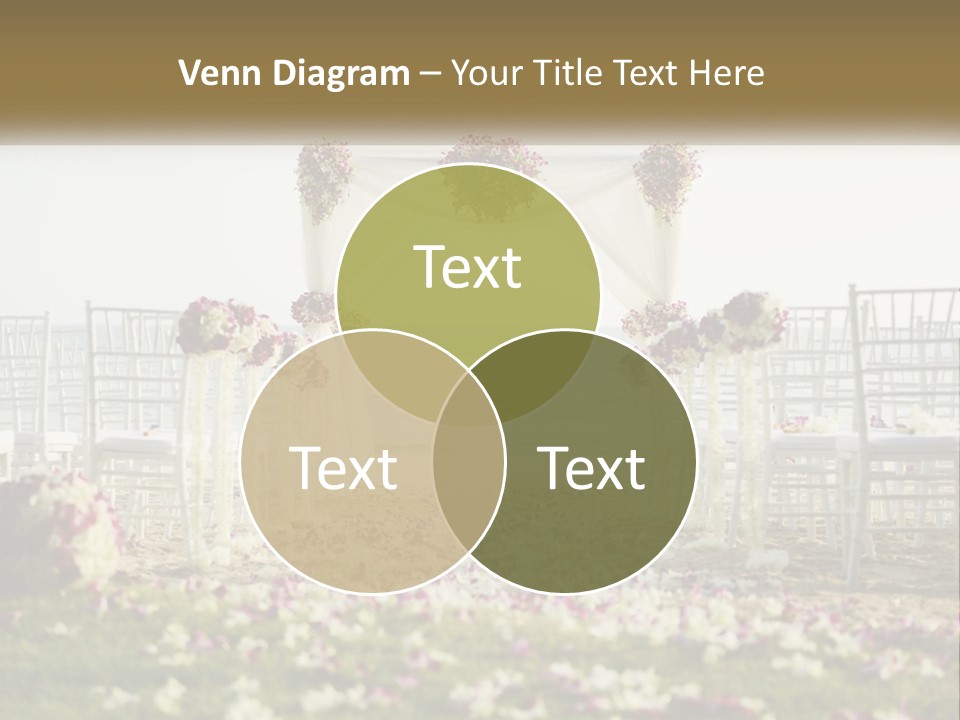 A Wedding Ceremony On The Beach With Flowers PowerPoint Template