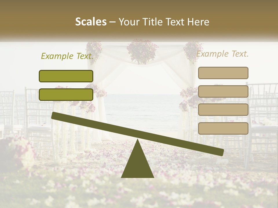 A Wedding Ceremony On The Beach With Flowers PowerPoint Template