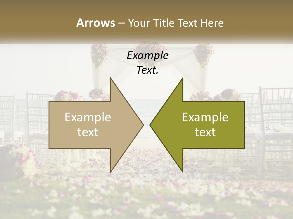 A Wedding Ceremony On The Beach With Flowers PowerPoint Template