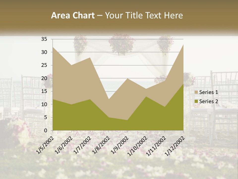 A Wedding Ceremony On The Beach With Flowers PowerPoint Template