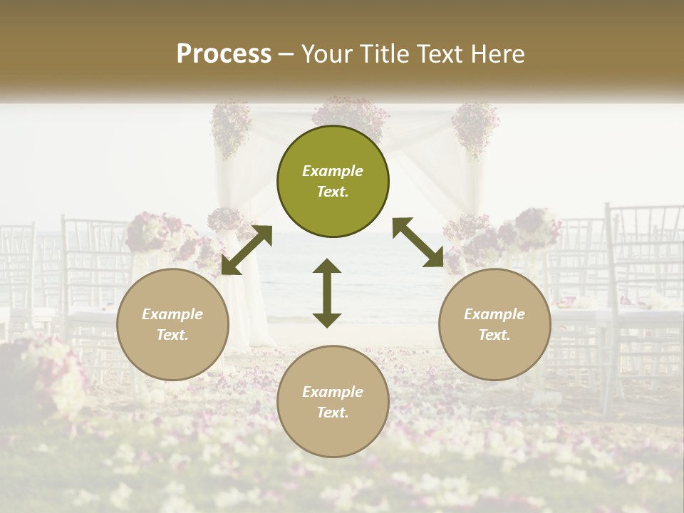 A Wedding Ceremony On The Beach With Flowers PowerPoint Template