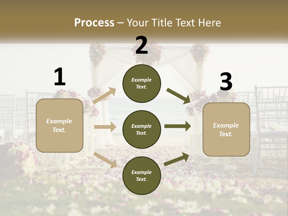 A Wedding Ceremony On The Beach With Flowers PowerPoint Template