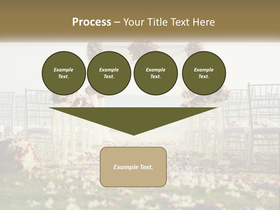 A Wedding Ceremony On The Beach With Flowers PowerPoint Template