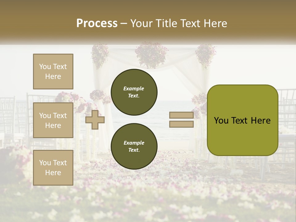 A Wedding Ceremony On The Beach With Flowers PowerPoint Template