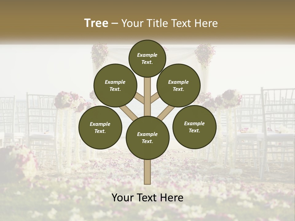 A Wedding Ceremony On The Beach With Flowers PowerPoint Template