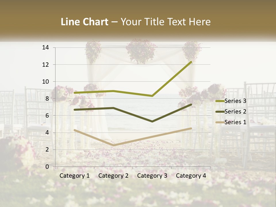 A Wedding Ceremony On The Beach With Flowers PowerPoint Template