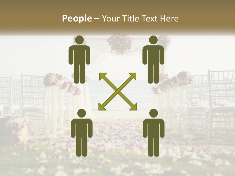 A Wedding Ceremony On The Beach With Flowers PowerPoint Template