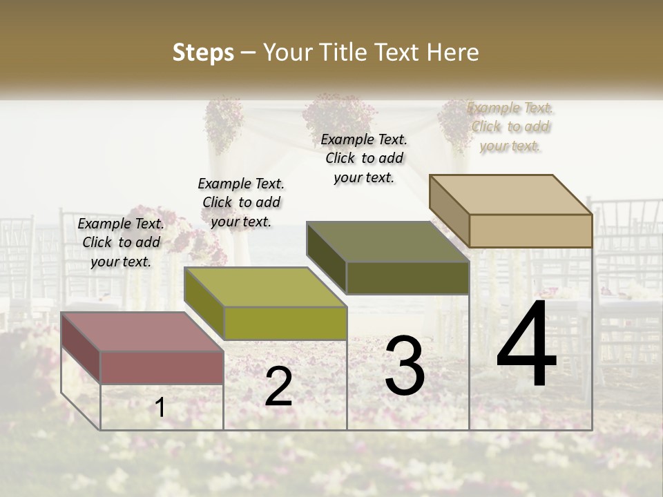 A Wedding Ceremony On The Beach With Flowers PowerPoint Template