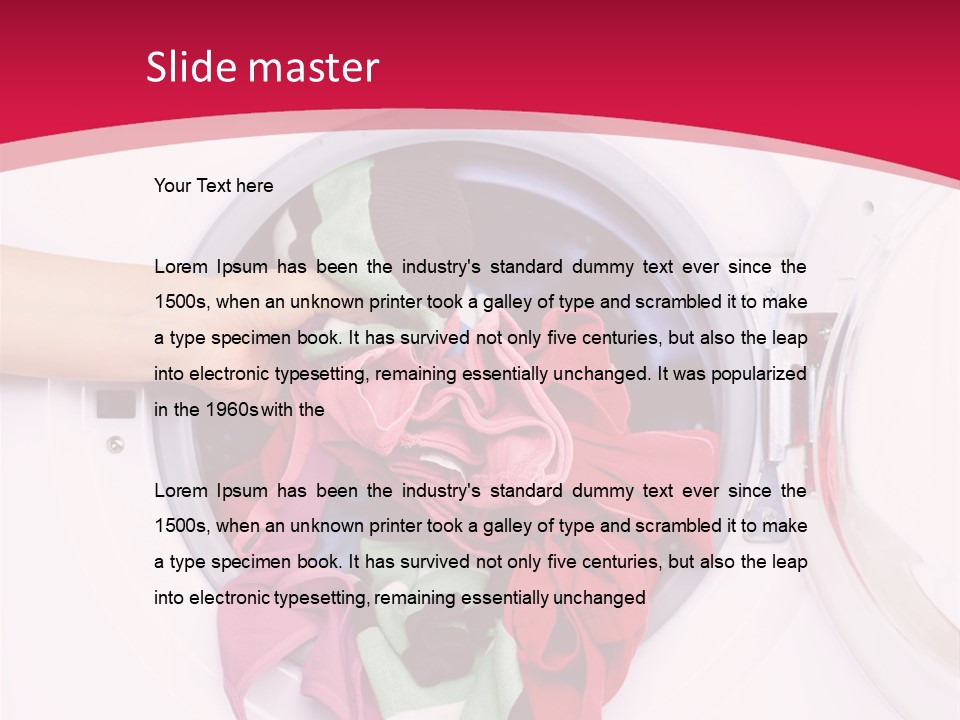 A Person Holding A Pile Of Clothes In A Washing Machine PowerPoint Template