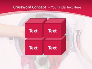 A Person Holding A Pile Of Clothes In A Washing Machine PowerPoint Template