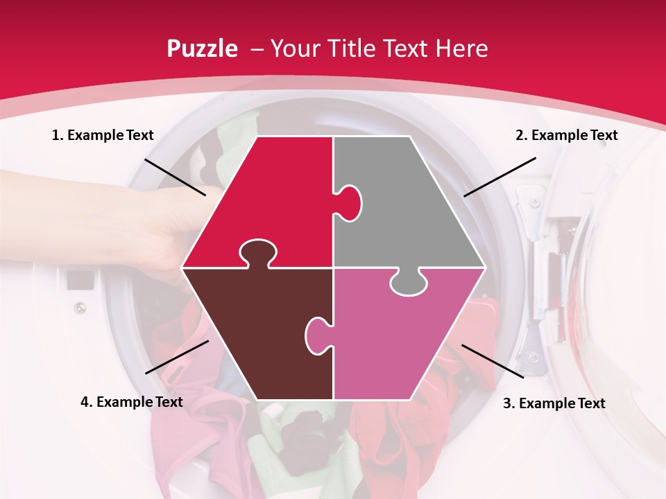 A Person Holding A Pile Of Clothes In A Washing Machine PowerPoint Template