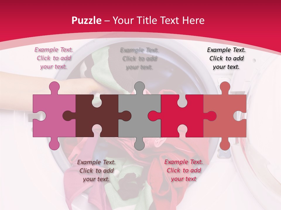 A Person Holding A Pile Of Clothes In A Washing Machine PowerPoint Template