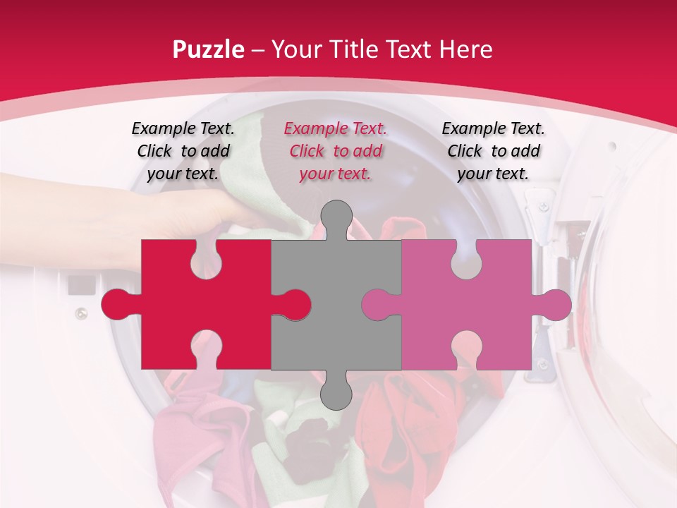 A Person Holding A Pile Of Clothes In A Washing Machine PowerPoint Template