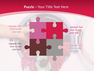 A Person Holding A Pile Of Clothes In A Washing Machine PowerPoint Template