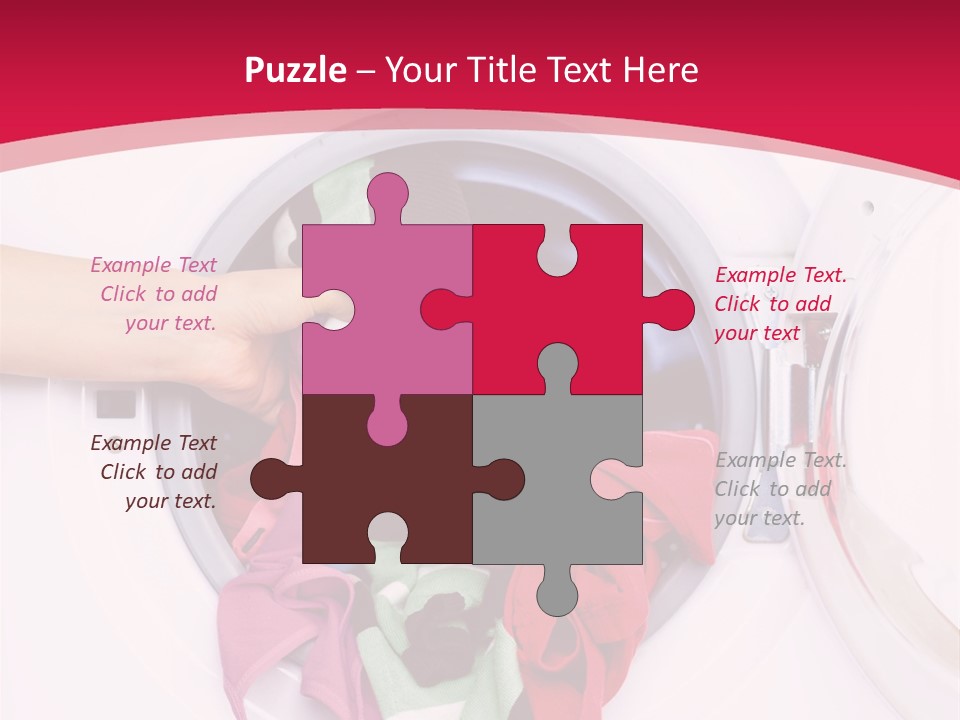 A Person Holding A Pile Of Clothes In A Washing Machine PowerPoint Template