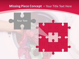 A Person Holding A Pile Of Clothes In A Washing Machine PowerPoint Template