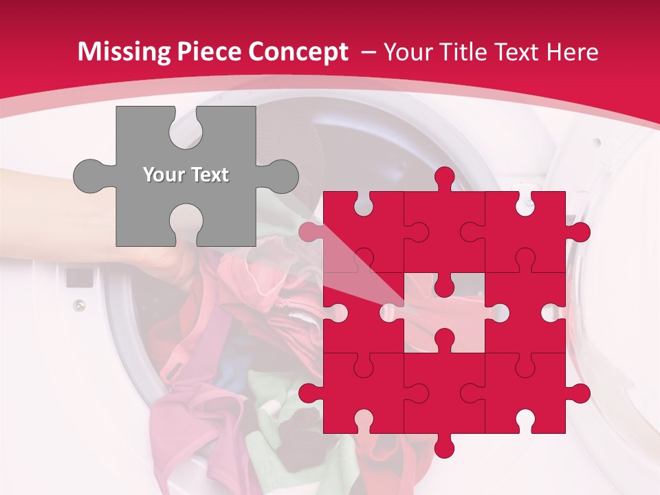 A Person Holding A Pile Of Clothes In A Washing Machine PowerPoint Template