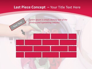 A Person Holding A Pile Of Clothes In A Washing Machine PowerPoint Template