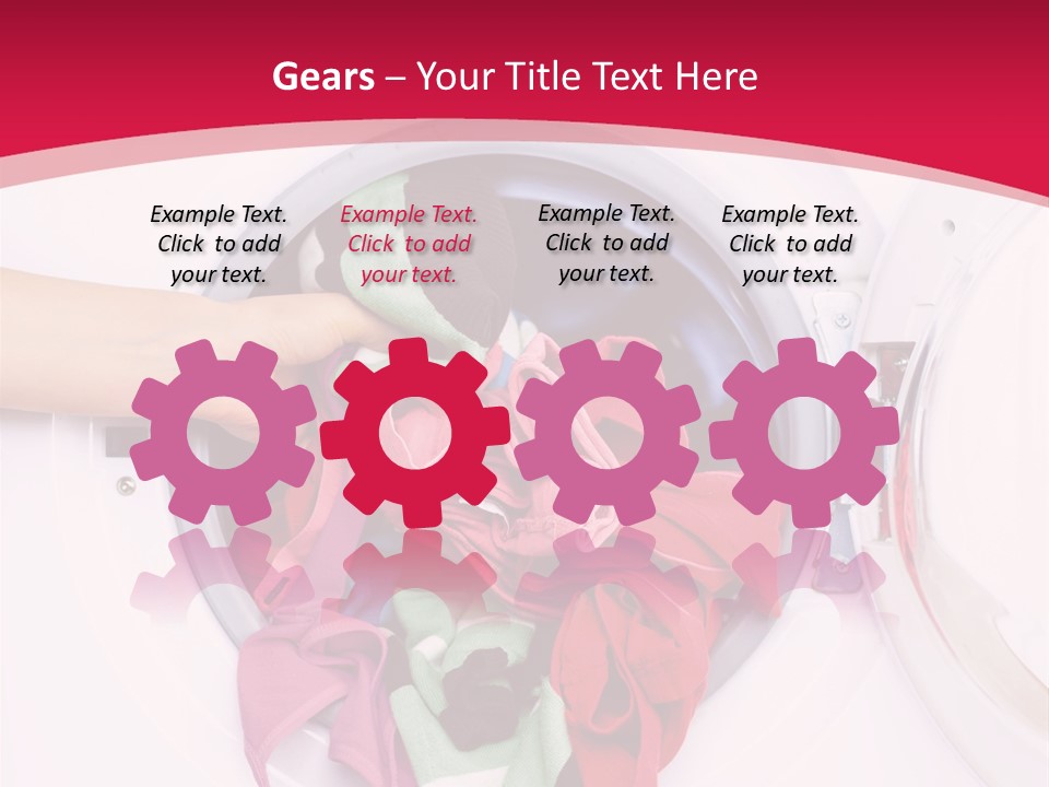 A Person Holding A Pile Of Clothes In A Washing Machine PowerPoint Template