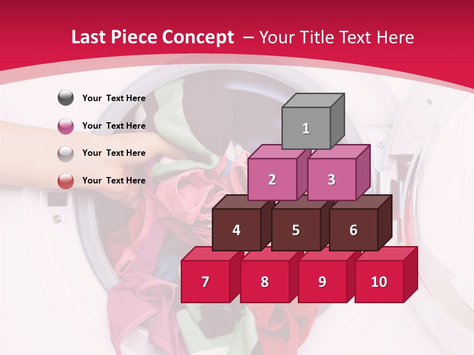 A Person Holding A Pile Of Clothes In A Washing Machine PowerPoint Template