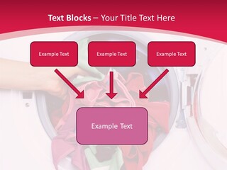 A Person Holding A Pile Of Clothes In A Washing Machine PowerPoint Template