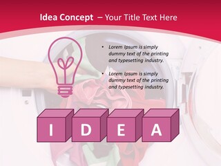 A Person Holding A Pile Of Clothes In A Washing Machine PowerPoint Template