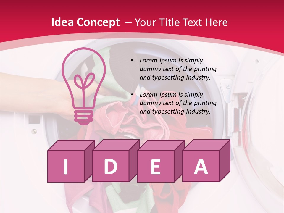 A Person Holding A Pile Of Clothes In A Washing Machine PowerPoint Template