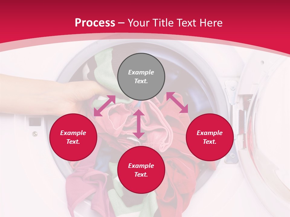 A Person Holding A Pile Of Clothes In A Washing Machine PowerPoint Template