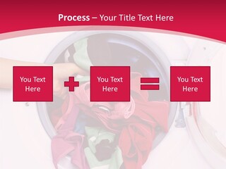 A Person Holding A Pile Of Clothes In A Washing Machine PowerPoint Template