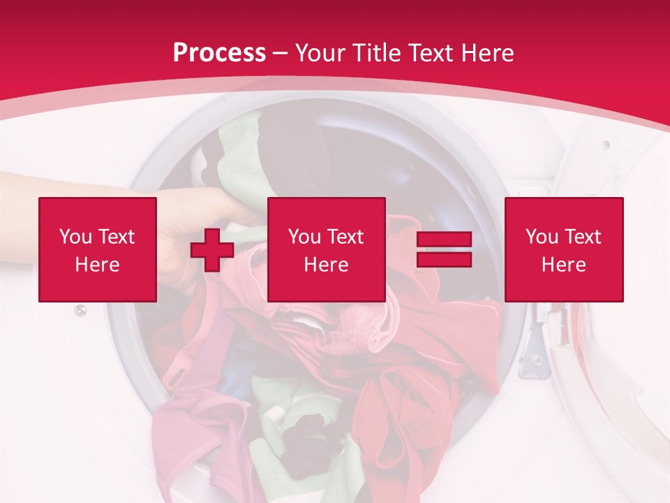 A Person Holding A Pile Of Clothes In A Washing Machine PowerPoint Template