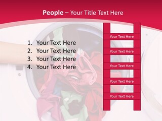 A Person Holding A Pile Of Clothes In A Washing Machine PowerPoint Template