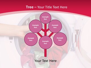 A Person Holding A Pile Of Clothes In A Washing Machine PowerPoint Template