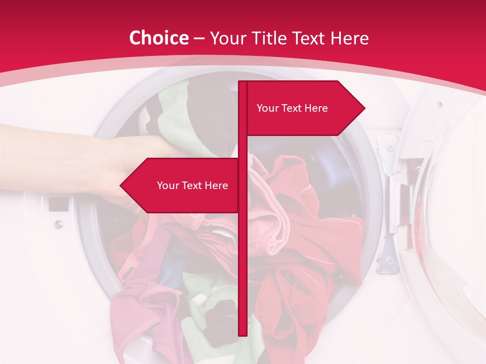 A Person Holding A Pile Of Clothes In A Washing Machine PowerPoint Template
