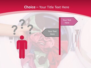 A Person Holding A Pile Of Clothes In A Washing Machine PowerPoint Template