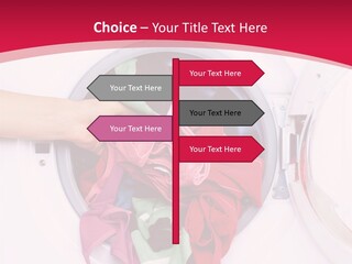 A Person Holding A Pile Of Clothes In A Washing Machine PowerPoint Template